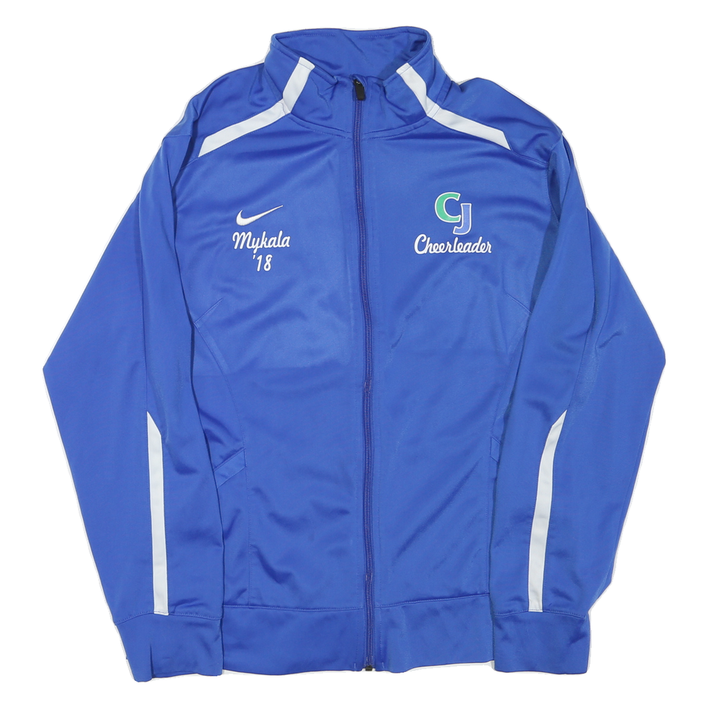 NIKE Mens Blue CJ Cheerleader Sports Jacket L Polyester Blend Zip Plain