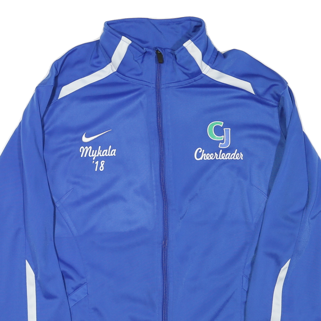 NIKE Mens Blue CJ Cheerleader Sports Jacket L Polyester Blend Zip Plain