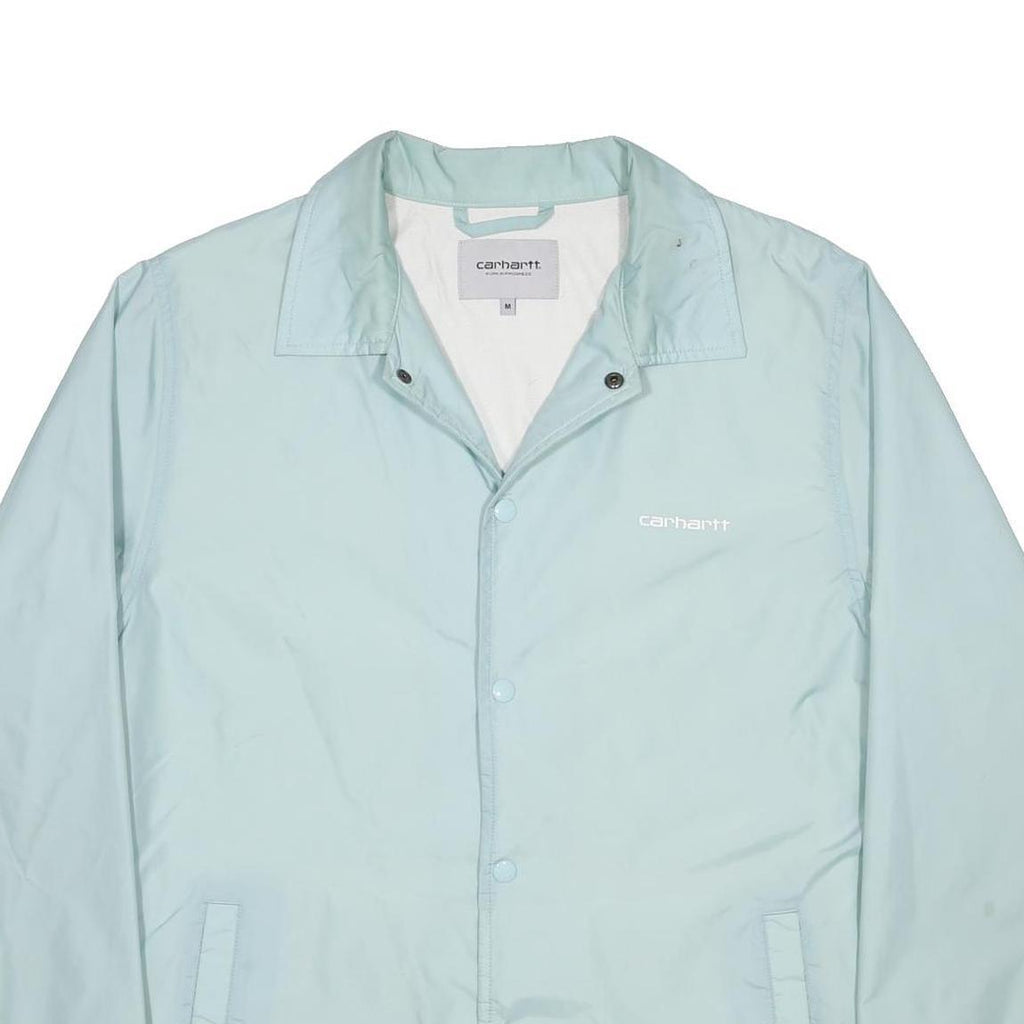 CARHARTT WIP Mens Light Blue Coach Jacket M Nylon Plain Button Closure
