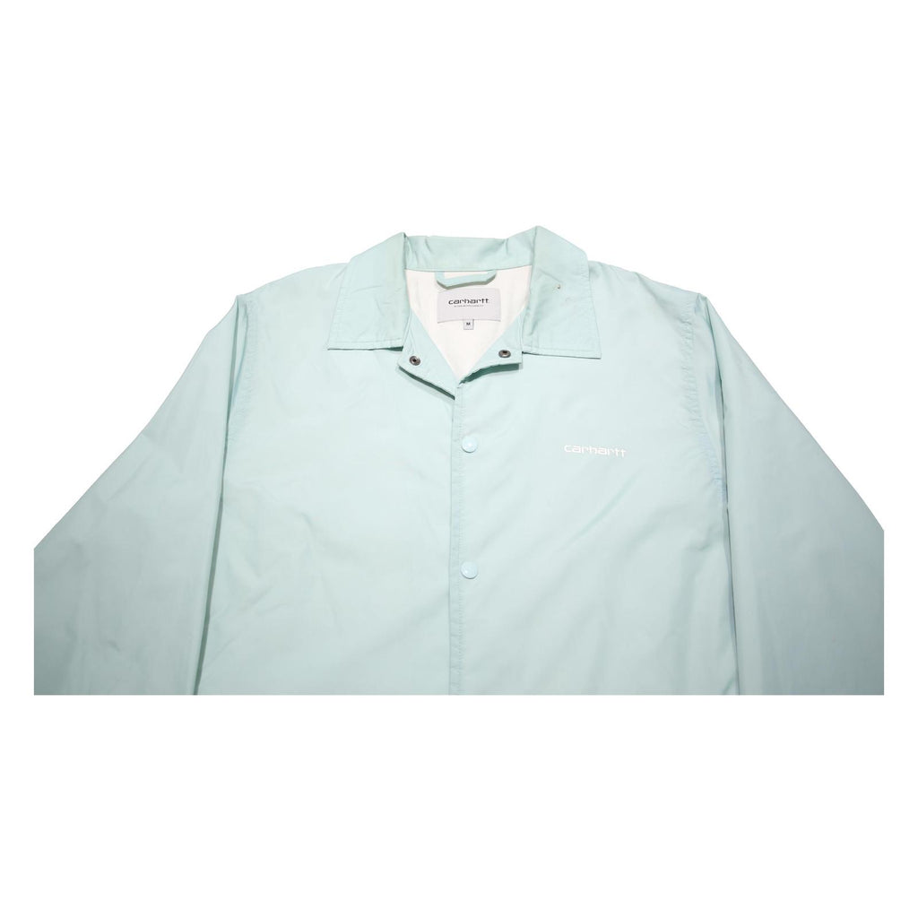 CARHARTT WIP Mens Light Blue Coach Jacket M Nylon Plain Button Closure