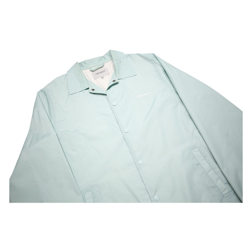 CARHARTT WIP Mens Light Blue Coach Jacket M Nylon Plain Button Closure
