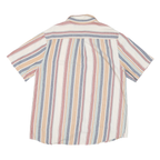 DISTILERY Mens Blue & Cream Striped Shirt XL Casual Cotton Blend Summer