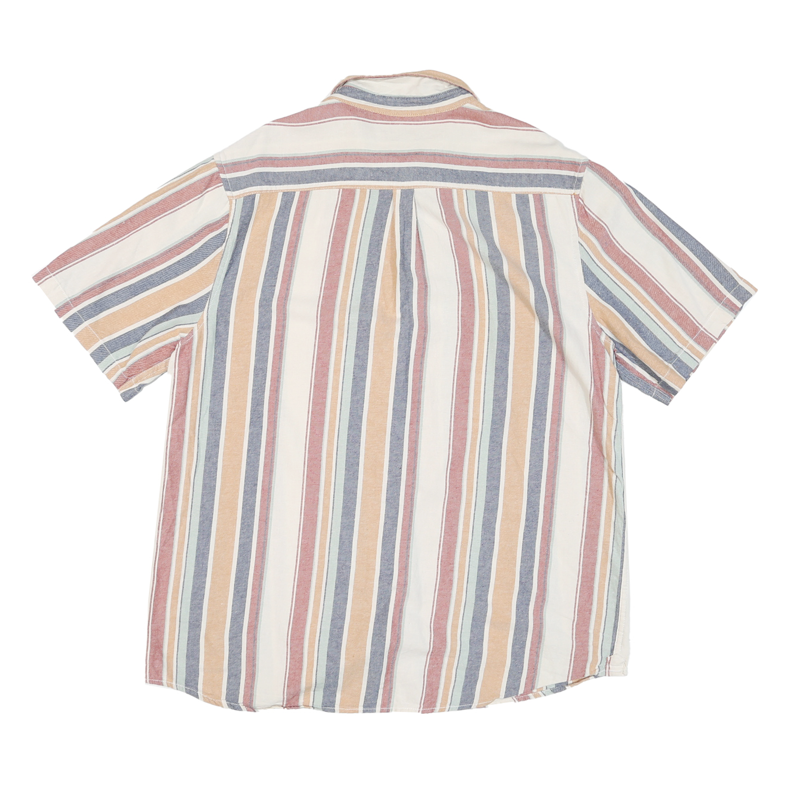 DISTILERY Mens Blue & Cream Striped Shirt XL Casual Cotton Blend Summer