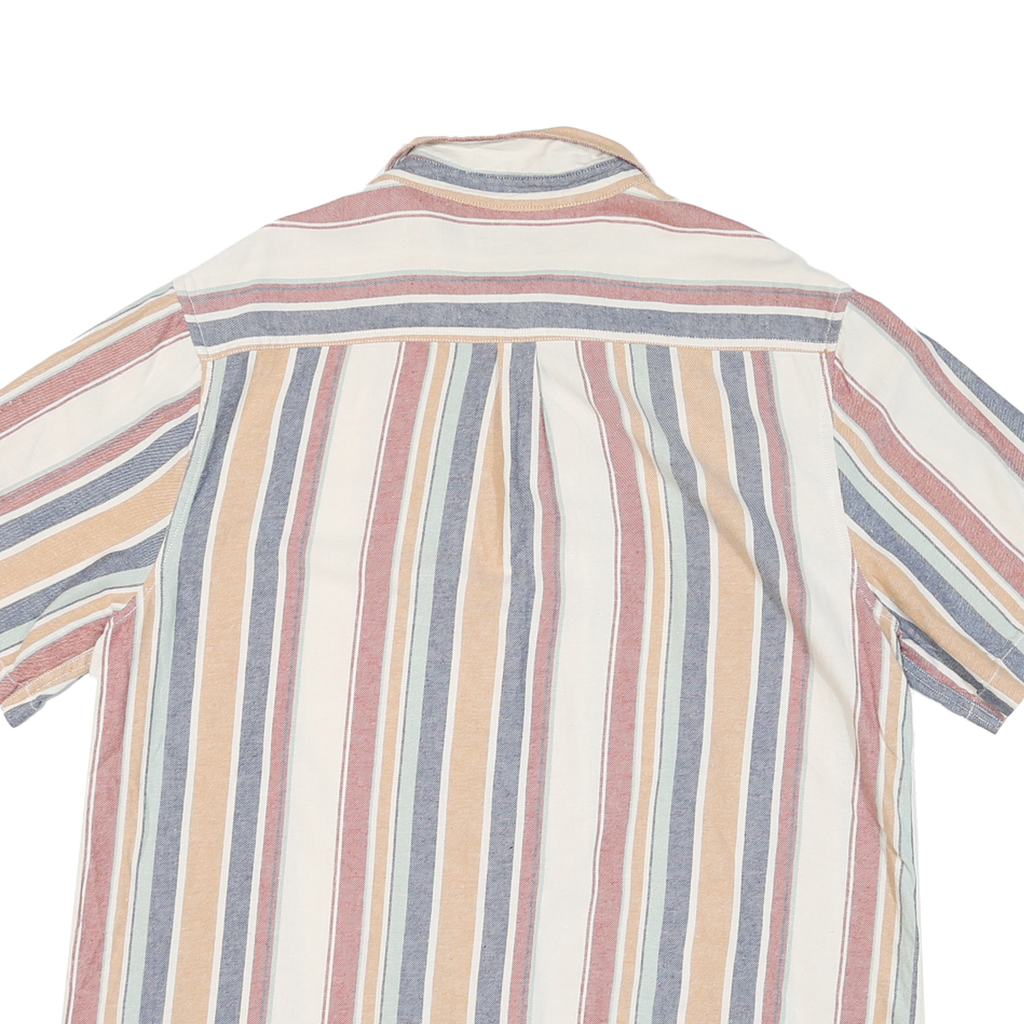 DISTILERY Mens Blue & Cream Striped Shirt XL Casual Cotton Blend Summer