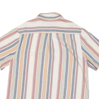 DISTILERY Mens Blue & Cream Striped Shirt XL Casual Cotton Blend Summer