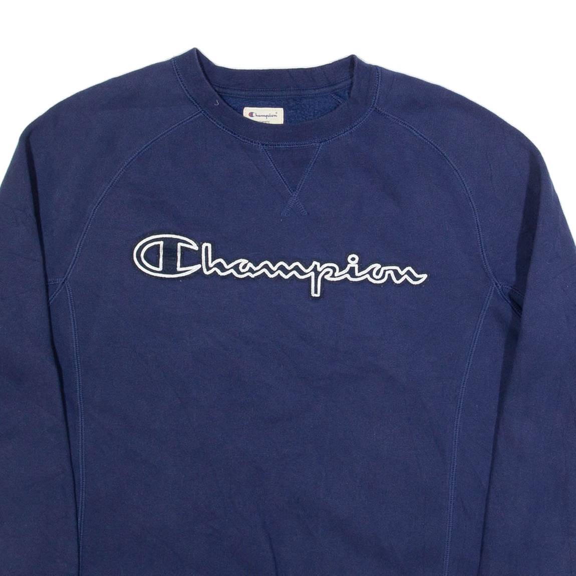 CHAMPION Womens Sweatshirt Blue S