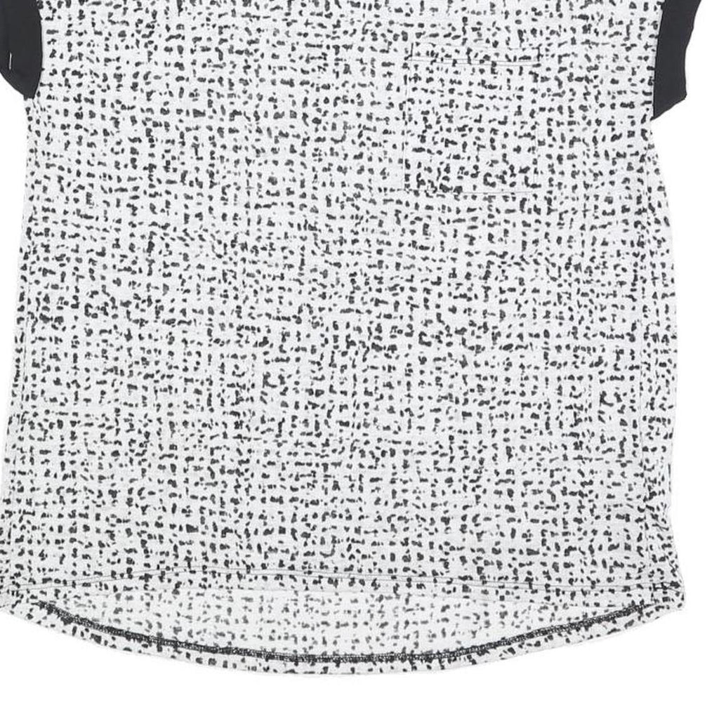 CALVIN KLEIN JEANS Womens Black & White Printed Cotton Blend Top Short Sleeve