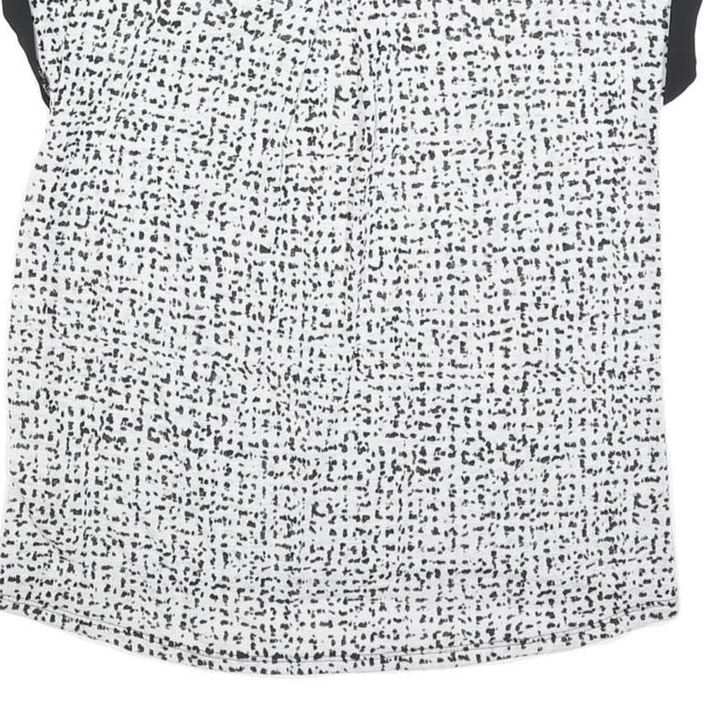 CALVIN KLEIN JEANS Womens Black & White Printed Cotton Blend Top Short Sleeve