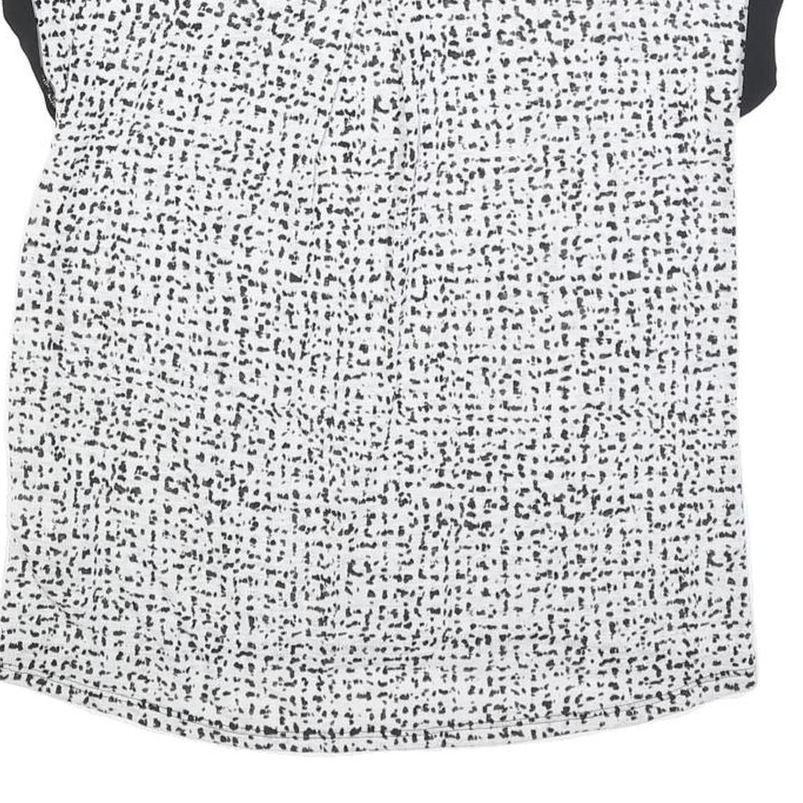 CALVIN KLEIN JEANS Womens Black & White Printed Cotton Blend Top Short Sleeve