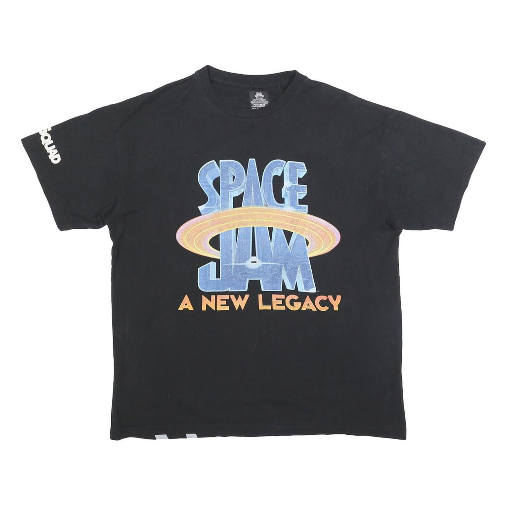 PULL & BEAR Mens Black Space Jam A New Legacy Graphic T-Shirt L Short Sleeve