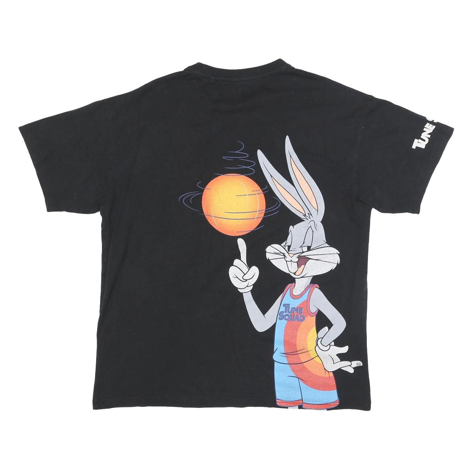 PULL & BEAR Mens Black Space Jam A New Legacy Graphic T-Shirt L Short Sleeve