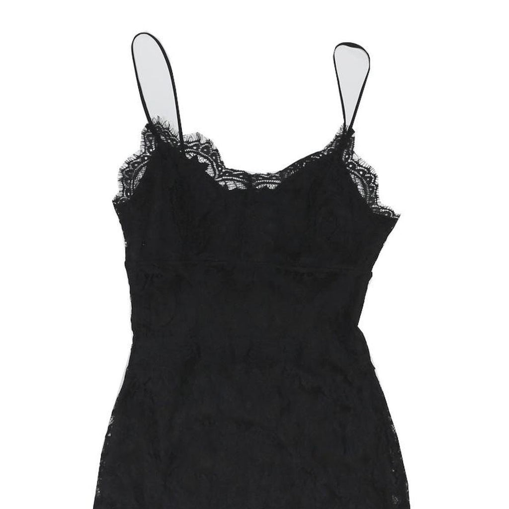 TOPSHOP Womens Black Lace Slip Dress Polyester Blend Sleeveless Mini UK 8