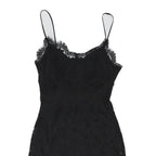 TOPSHOP Womens Black Lace Slip Dress Polyester Blend Sleeveless Mini UK 8