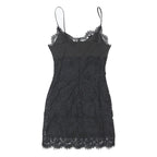 TOPSHOP Womens Black Lace Slip Dress Polyester Blend Sleeveless Mini UK 8