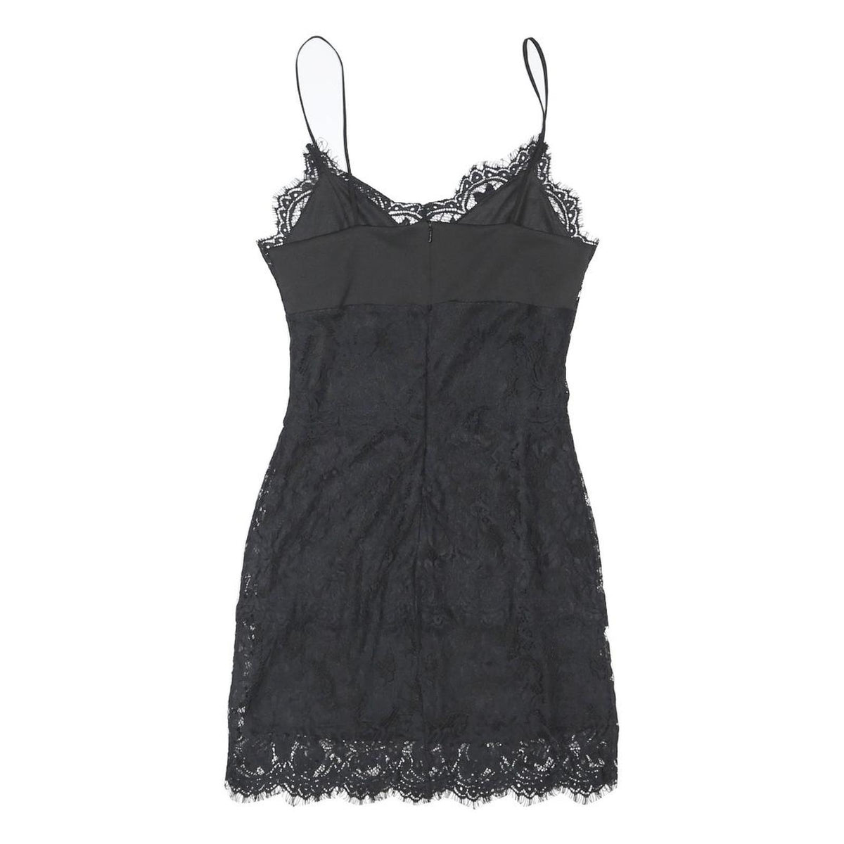 TOPSHOP Womens Black Lace Slip Dress Polyester Blend Sleeveless Mini UK 8