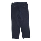 FAY Mens Cotton Blend Navy Regular Straight Trousers W35 L30 Classic Zip
