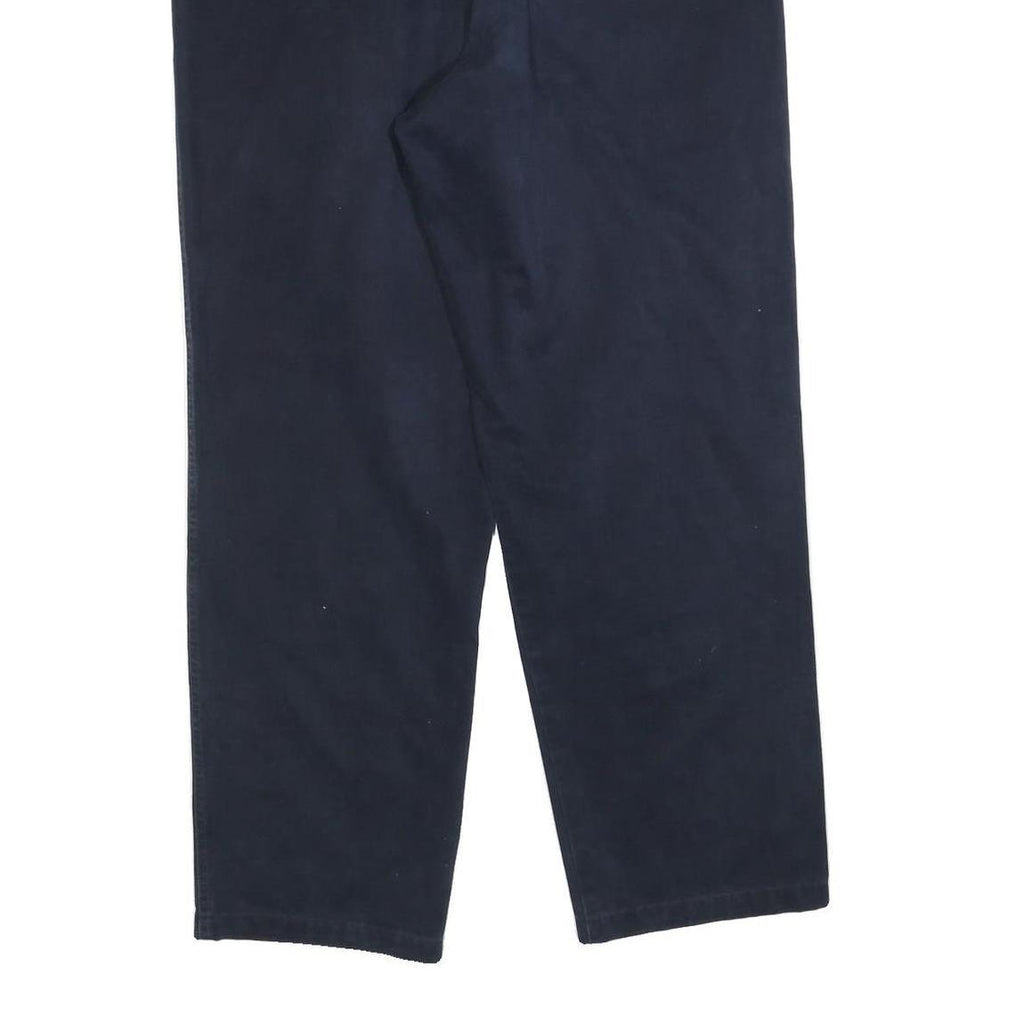 FAY Mens Cotton Blend Navy Regular Straight Trousers W35 L30 Classic Zip