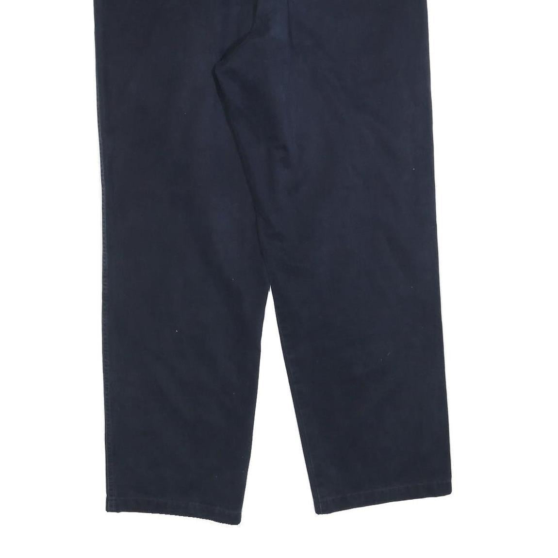 FAY Mens Cotton Blend Navy Regular Straight Trousers W35 L30 Classic Zip