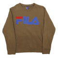 FILA Mens Brown Crew Neck M Logo Front Pocket Casual Sweatshirt