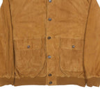 SCOUT Mens Brown Suede Button Jacket XL Soft Comfort Casual Bomber Pocket