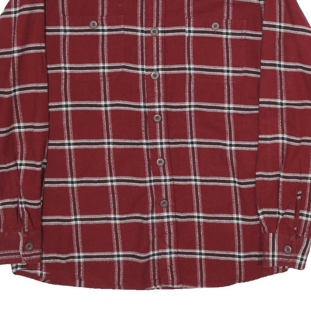 WRANGLER Mens Red & White Check Shirt M Long Sleeve Button Casual Cotton