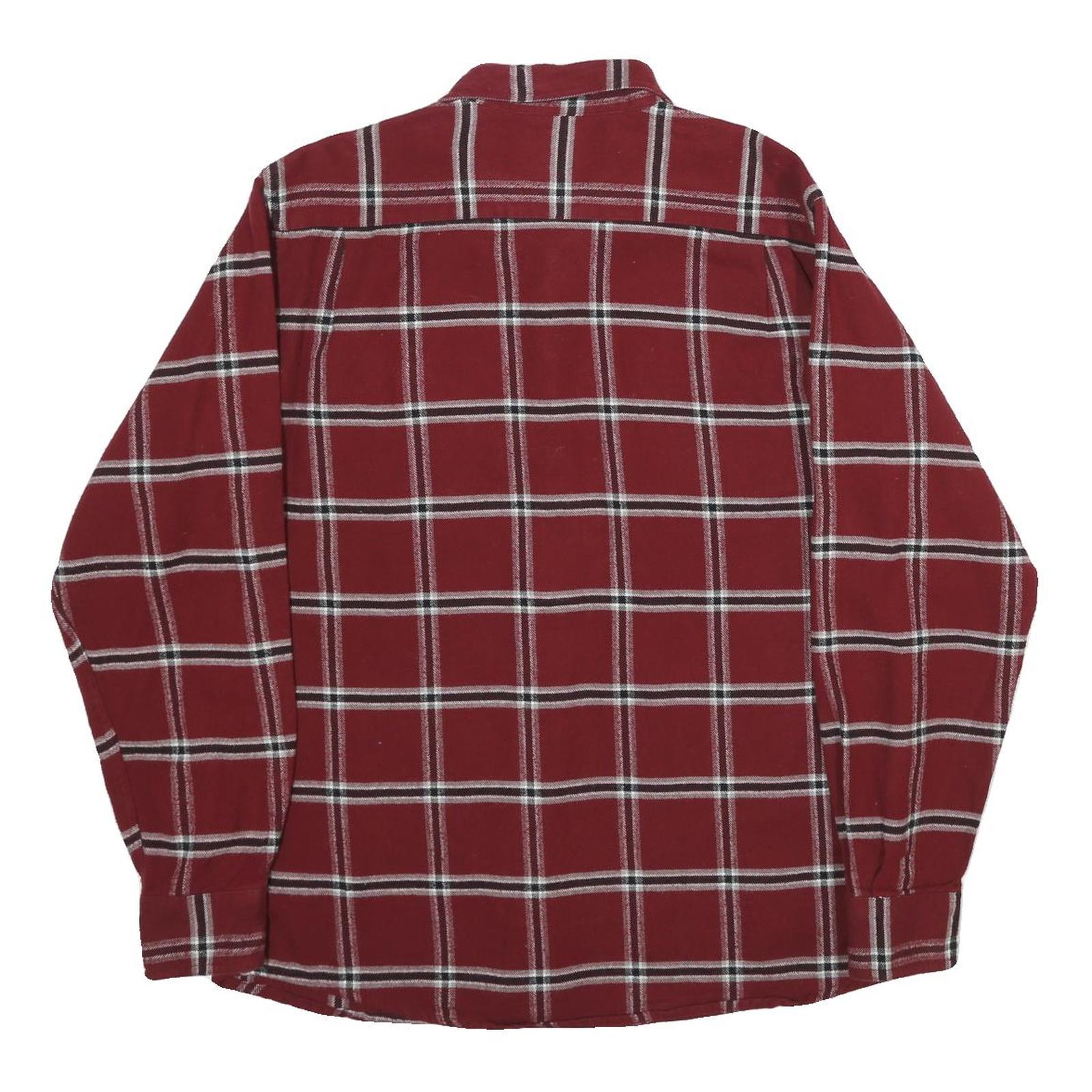 WRANGLER Mens Red & White Check Shirt M Long Sleeve Button Casual Cotton