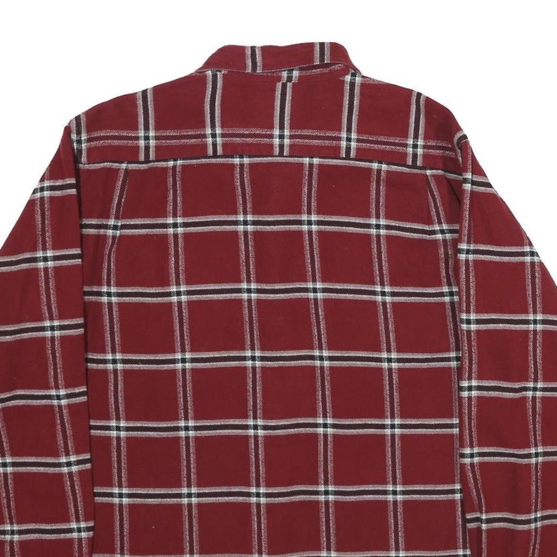 WRANGLER Mens Red & White Check Shirt M Long Sleeve Button Casual Cotton