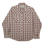 WRANGLER Mens Beige & Red Checked Long Sleeve Polo Shirt XL Classic Casual
