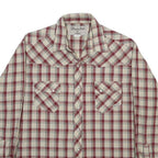 WRANGLER Mens Beige & Red Checked Long Sleeve Polo Shirt XL Classic Casual