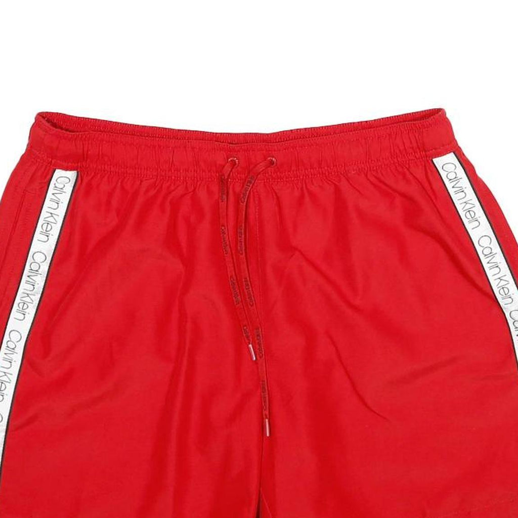 CALVIN KLEIN Mens Shorts Red L W32 Drawstring Casual Sportswear