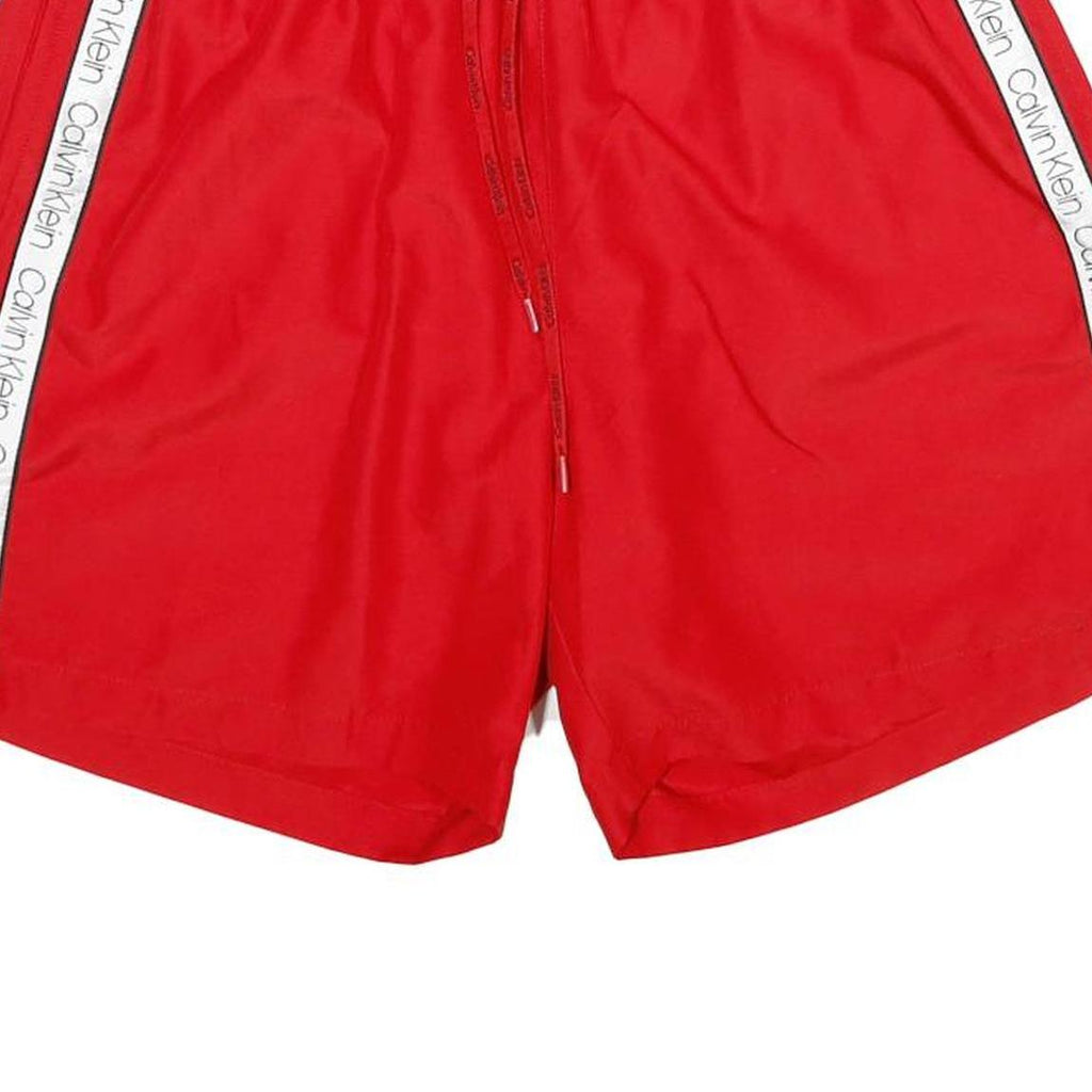 CALVIN KLEIN Mens Shorts Red L W32 Drawstring Casual Sportswear