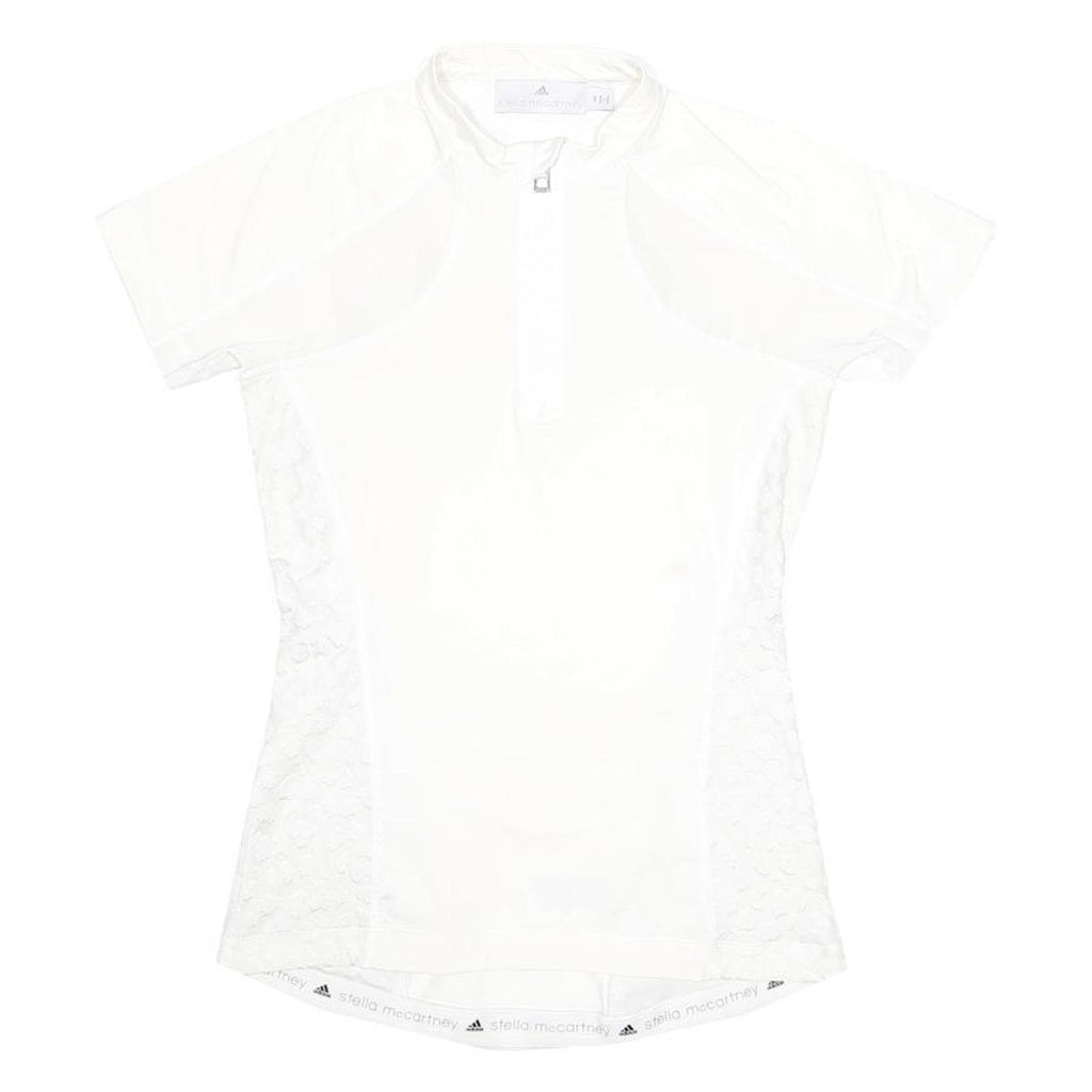 ADIDAS BY STELLA MCCARTNEY Womens White Graphic T-Shirt S Short Sleeve Crew Neck