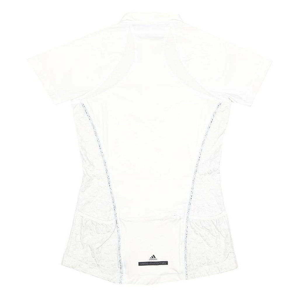 ADIDAS BY STELLA MCCARTNEY Womens White Graphic T-Shirt S Short Sleeve Crew Neck