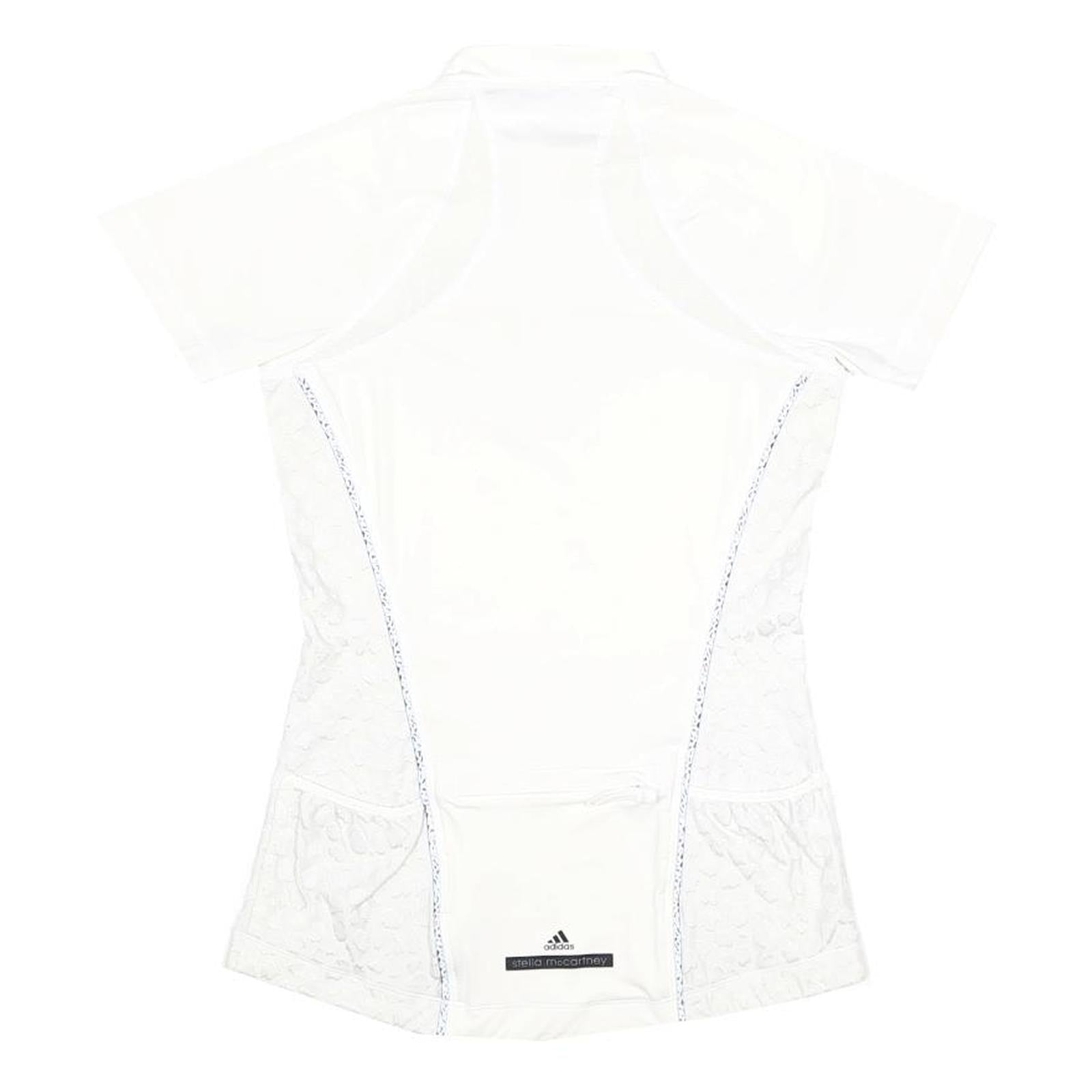 ADIDAS BY STELLA MCCARTNEY Womens White Graphic T-Shirt S Short Sleeve Crew Neck