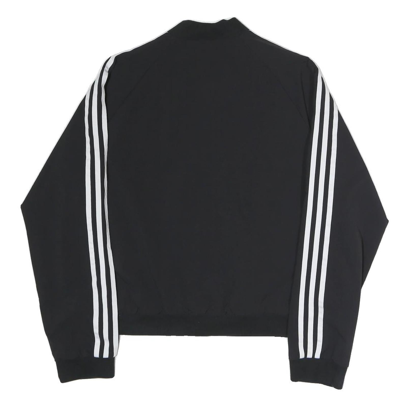 ADIDAS Womens Black White Sportswear Zip Jacket XL Polyester Plain