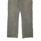 DICKIES Mens Regular Fit Cotton Blend Grey Workwear Trousers W36 L30 Utility Zip