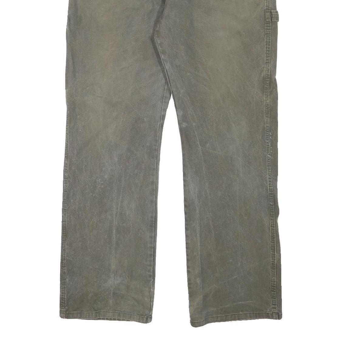 DICKIES Mens Regular Fit Cotton Blend Grey Workwear Trousers W36 L30 Utility Zip