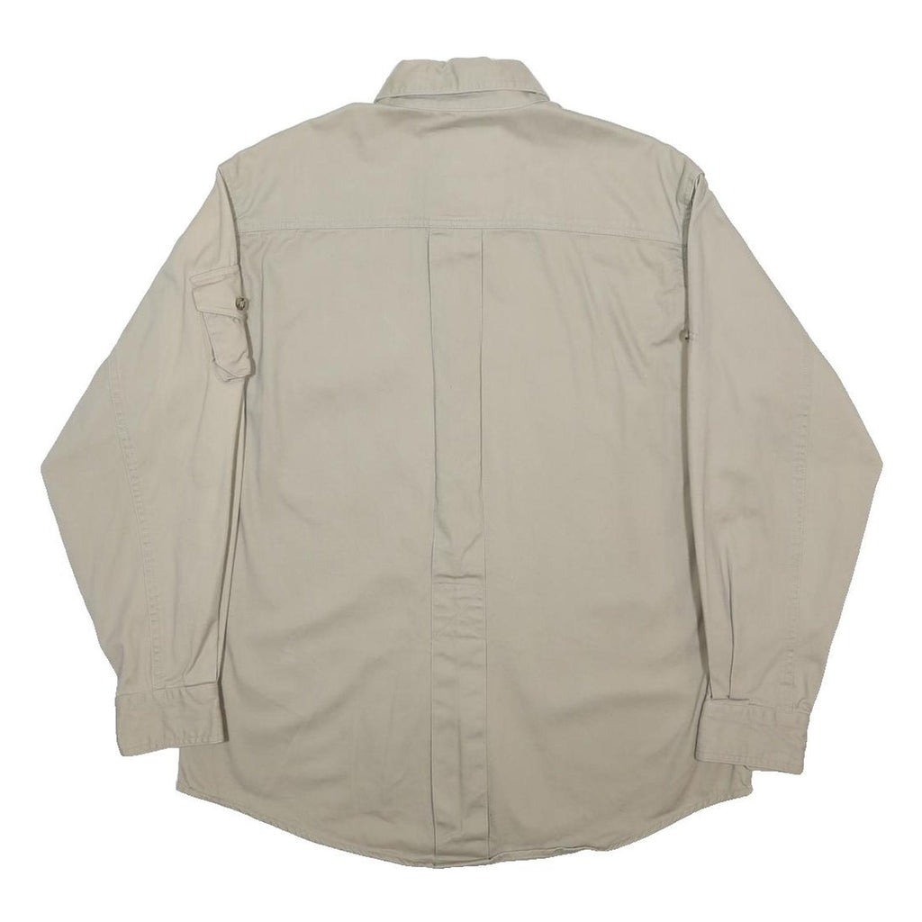 WOOLRICH Mens Beige Cotton Blend Shirt M Button Down Casual Workwear