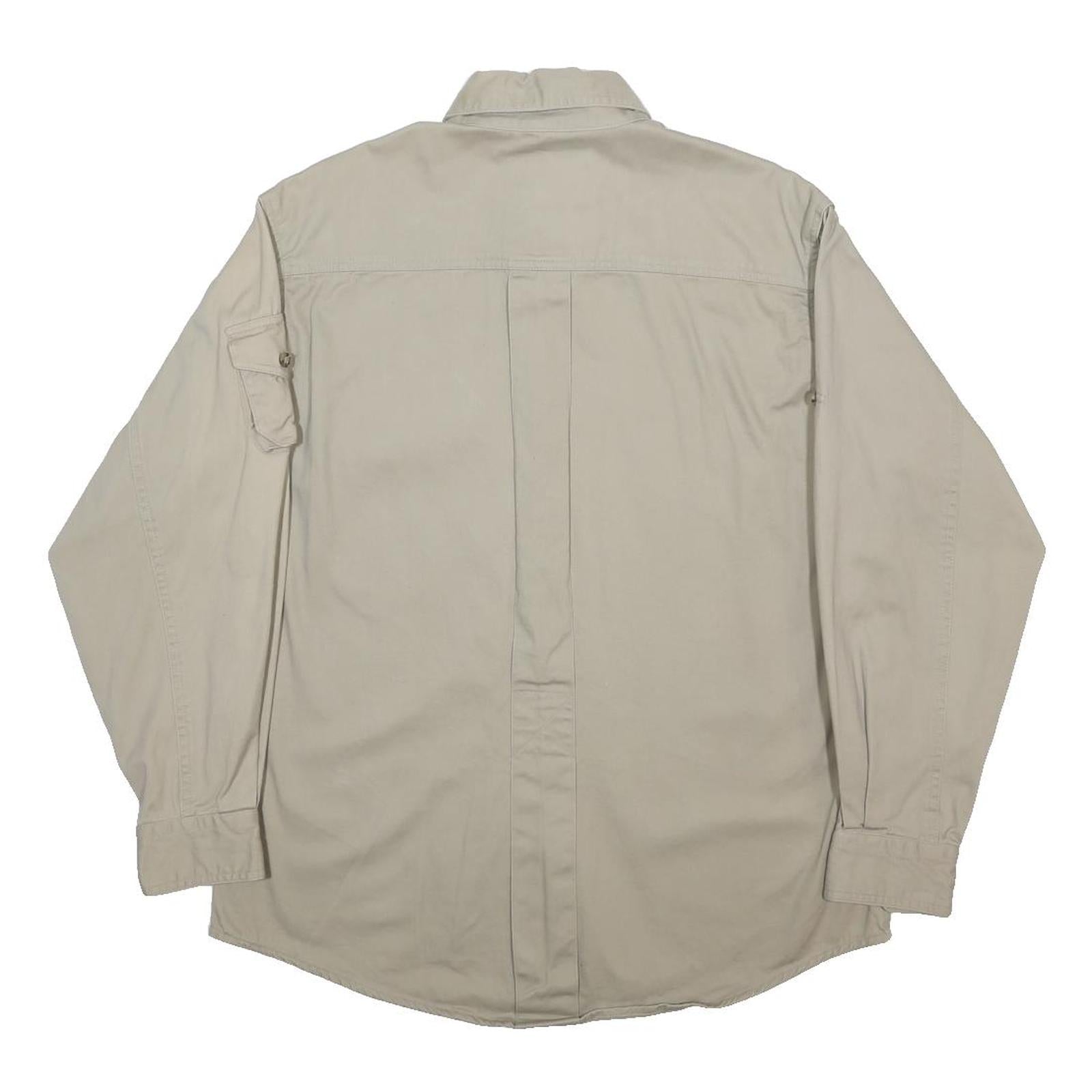 WOOLRICH Mens Beige Cotton Blend Shirt M Button Down Casual Workwear