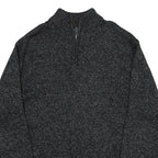 CHAPS Mens Black & Grey Patterned Jumper Half Zip Crew Neck Basic Knit XL Cotton
