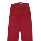 CARHARTT WIP Womens Relaxed Red Cotton Denim W26 L29 Casual Straight Leg Zip