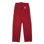 CARHARTT WIP Womens Relaxed Red Cotton Denim W26 L29 Casual Straight Leg Zip