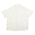 MERONA Mens White & Cream Cotton Blend Shirt XL Summer Casual Button
