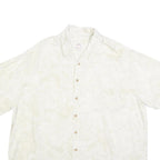MERONA Mens White & Cream Cotton Blend Shirt XL Summer Casual Button