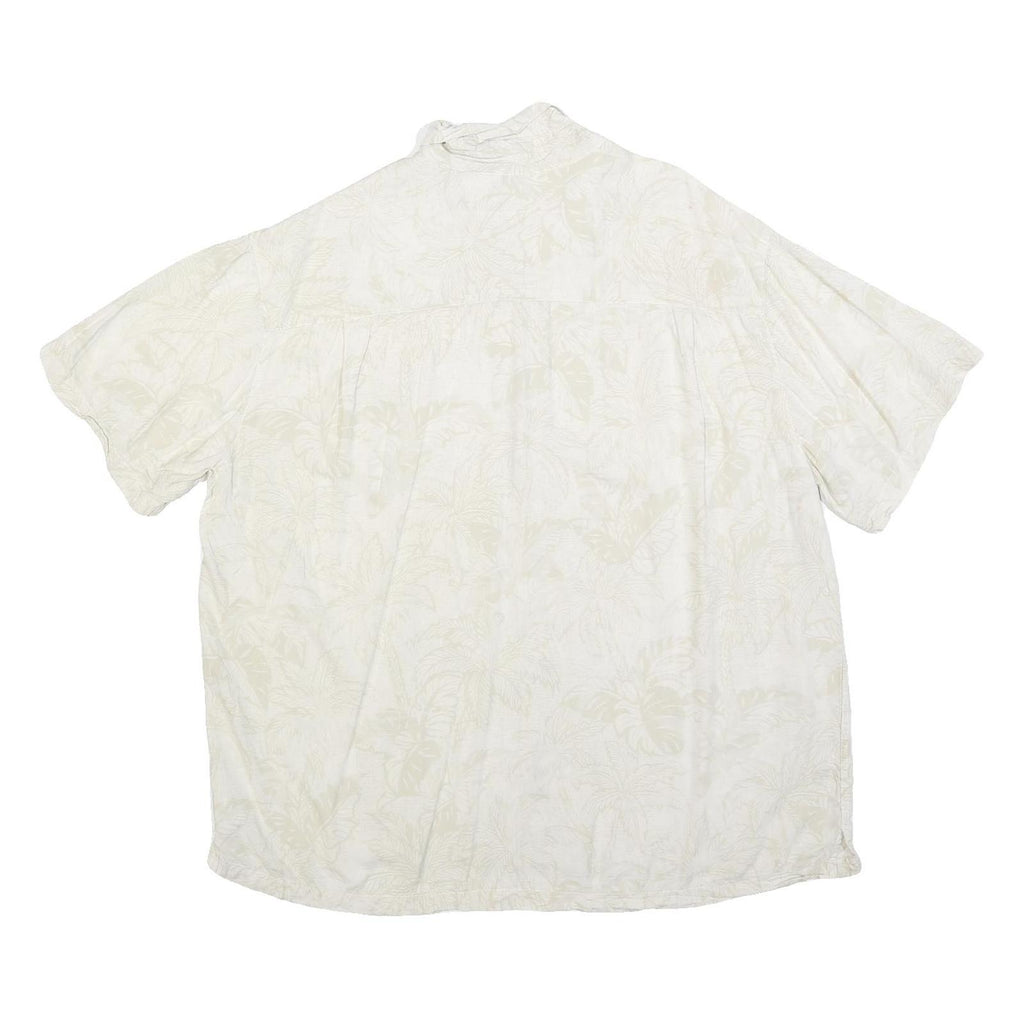 MERONA Mens White & Cream Cotton Blend Shirt XL Summer Casual Button