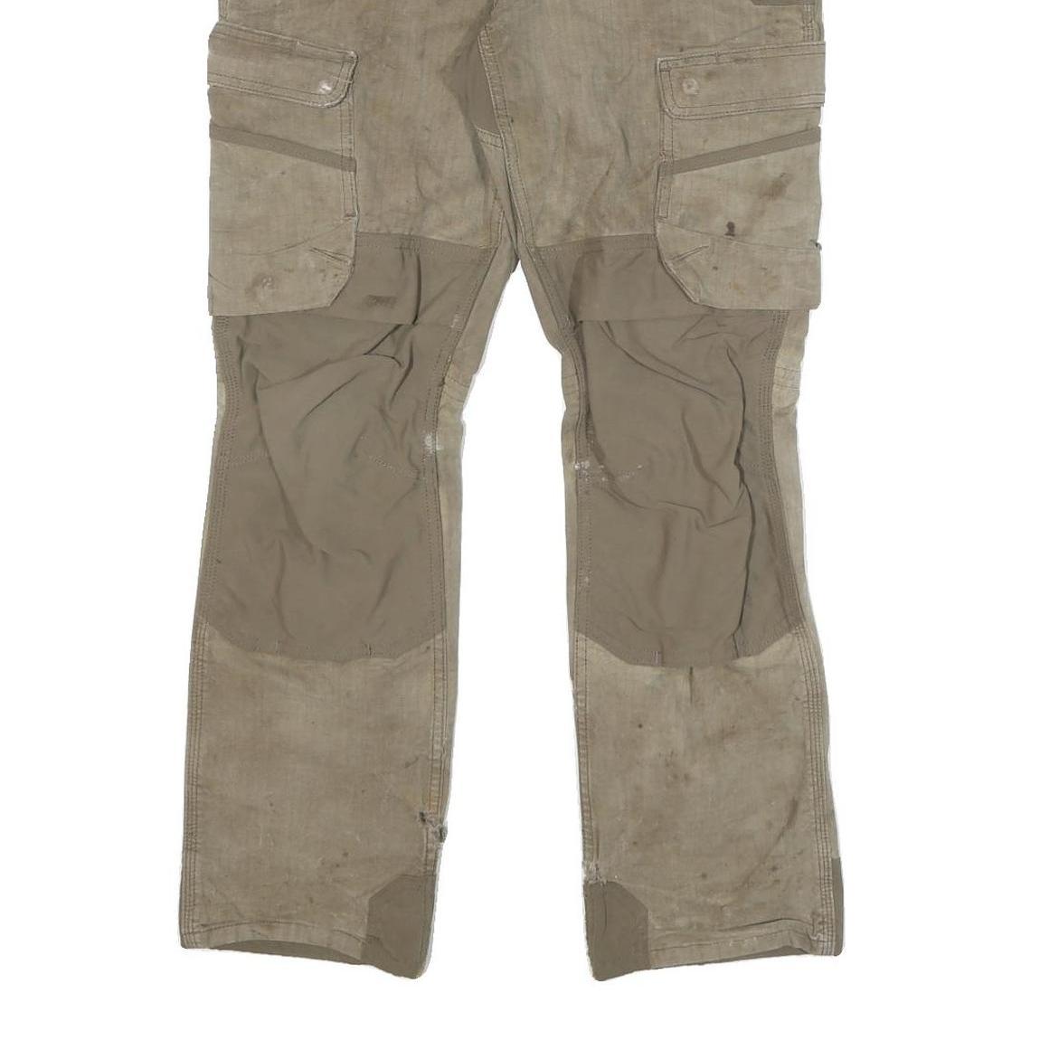 CARHARTT Mens Cotton Blend Beige Regular Fit Straight Trousers W31 L30 Workwear