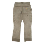 CARHARTT Mens Cotton Blend Beige Regular Fit Straight Trousers W31 L30 Workwear