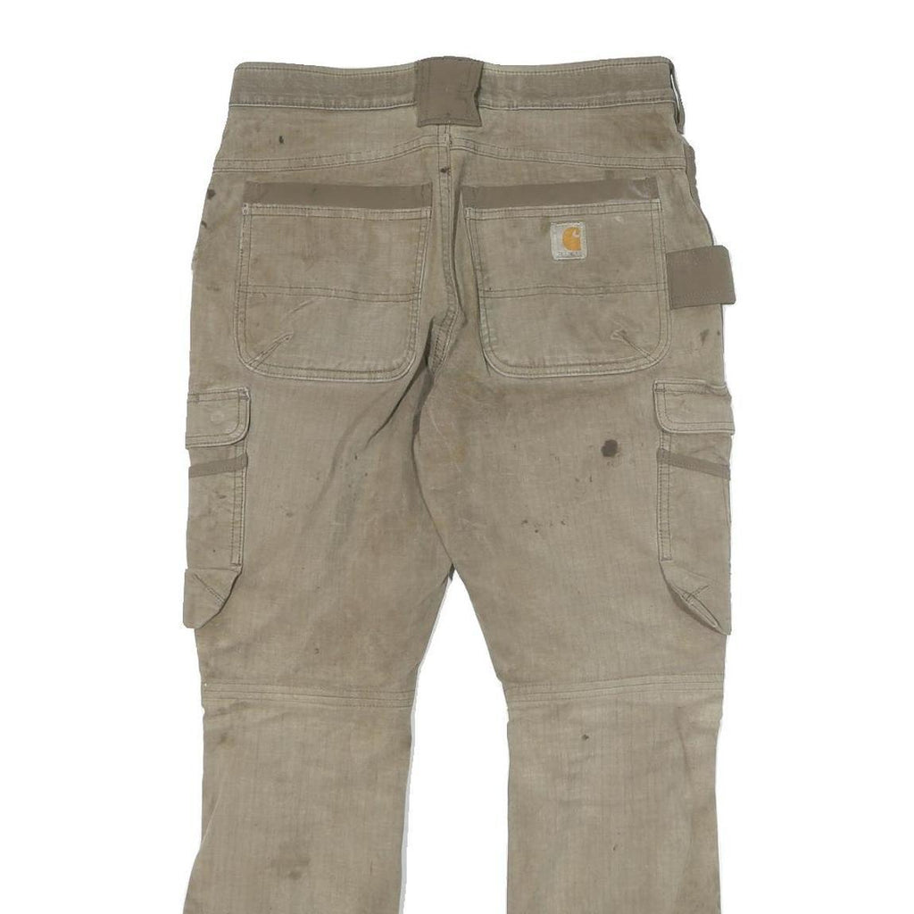 CARHARTT Mens Cotton Blend Beige Regular Fit Straight Trousers W31 L30 Workwear