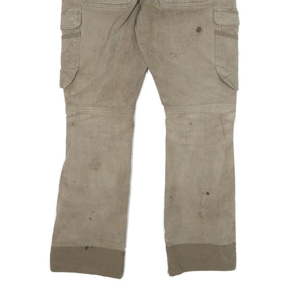 CARHARTT Mens Cotton Blend Beige Regular Fit Straight Trousers W31 L30 Workwear