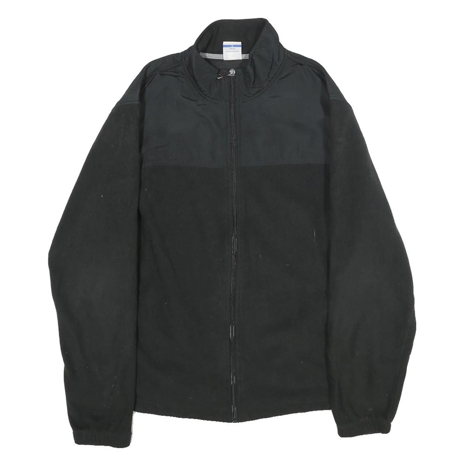 STARTER Mens Black & Black Fleece Jacket M Polyester Zip Casual Warm Outerwear